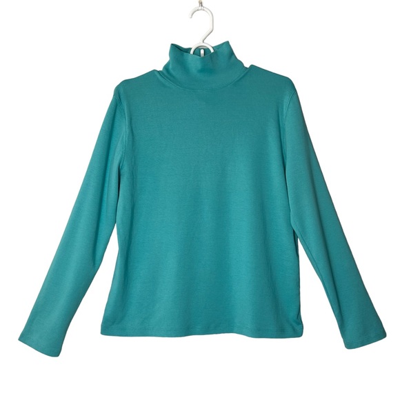 Pendleton teal turquoise blue long sleeve mock turtleneck top size medium - Picture 1 of 12